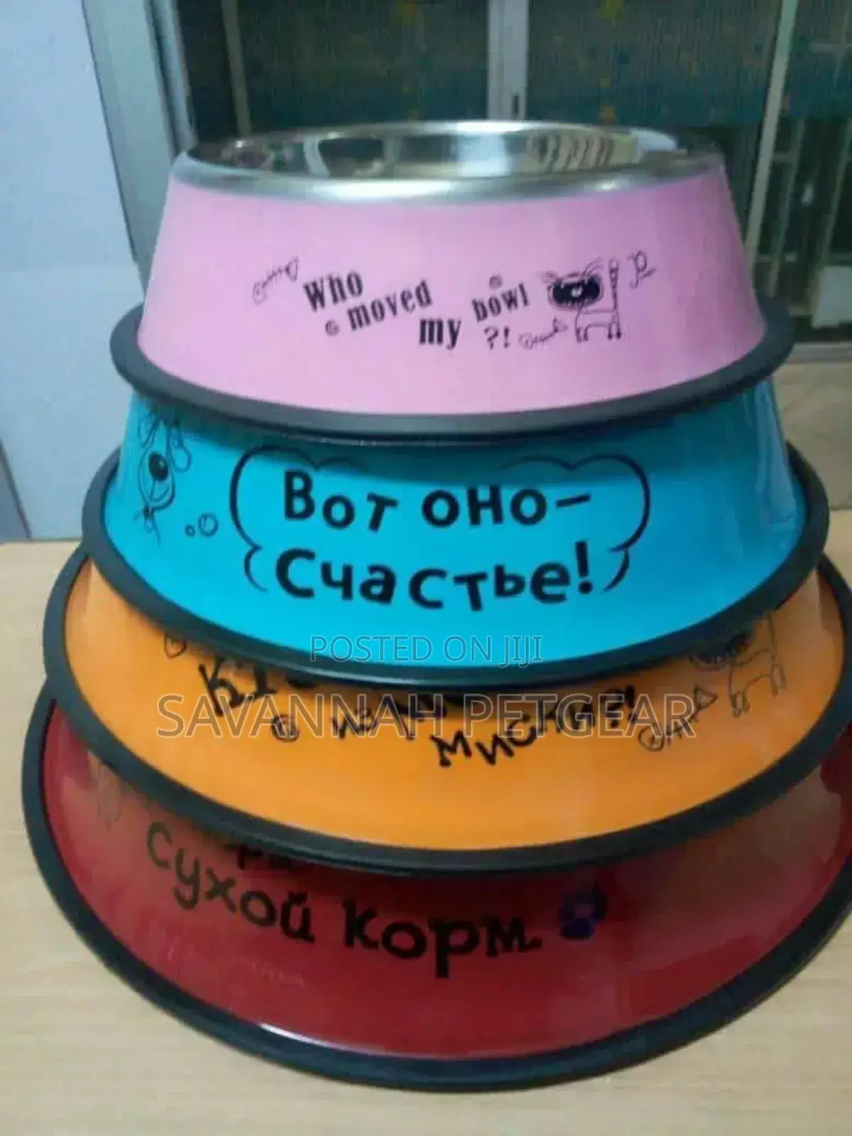 Stainless Steel Pet Bowl for a Dog, With a Rubber Base