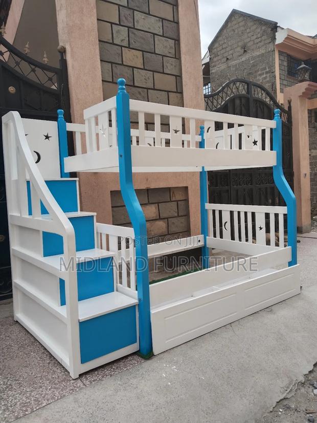 Hardwood Bunk Bed / Double Deckers With Stairs - thumbnail 2