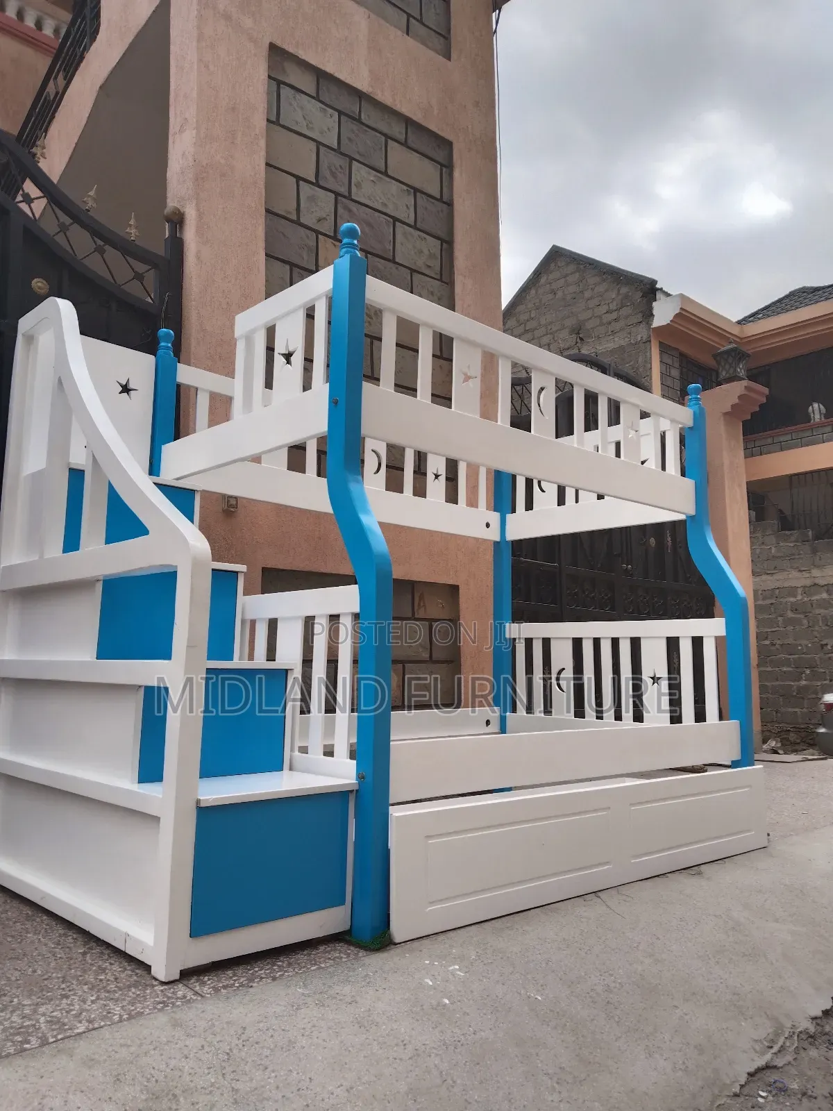 Hardwood Bunk Bed / Double Deckers With Stairs