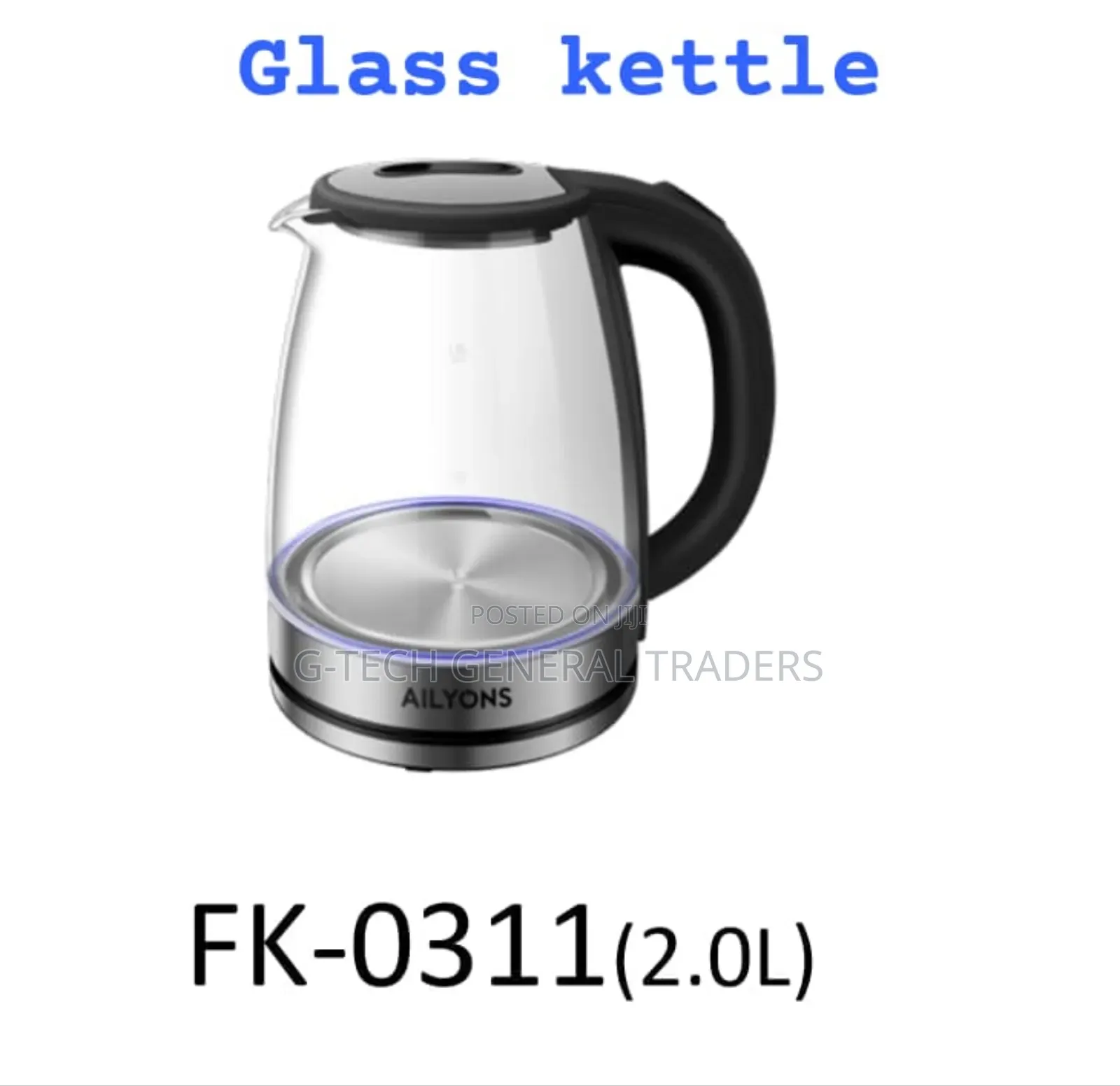 Ailyons Heat Resistant 2.0l Glass Kettle