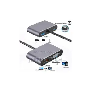 Usb Type C to Hdmi+Vga+Usb3.0+Usb C Converter Adapter