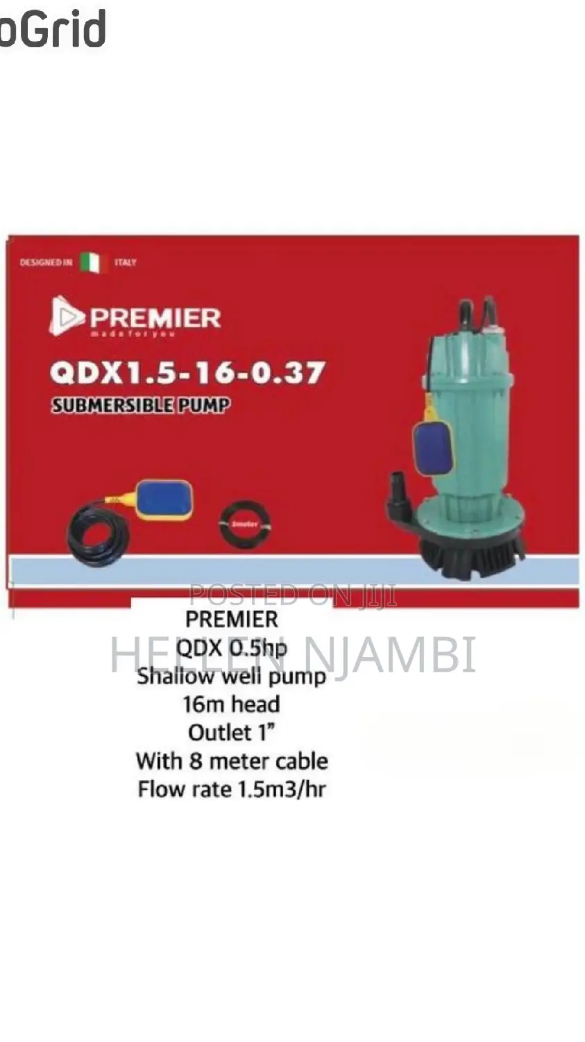 Premier QDX 0.5hp Shallow Well Pump 16m Head