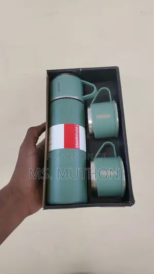 3 in 1 500ml Thermo Flask With 2 Cups Gift Set
