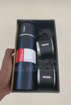 3 in 1 500ml Thermo Flask With 2 Cups Gift Set