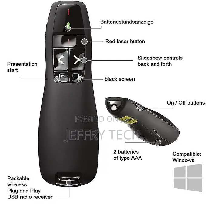 Wireless Powerpoint Presenter Laser Pointer Remote Control L