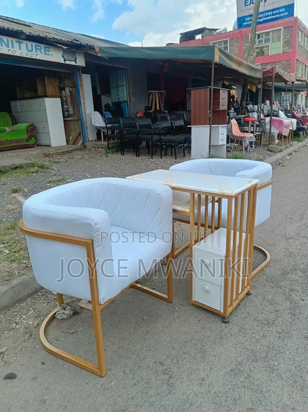 Manicure Set With Marble Table and Leather Seats. - thumbnail 2
