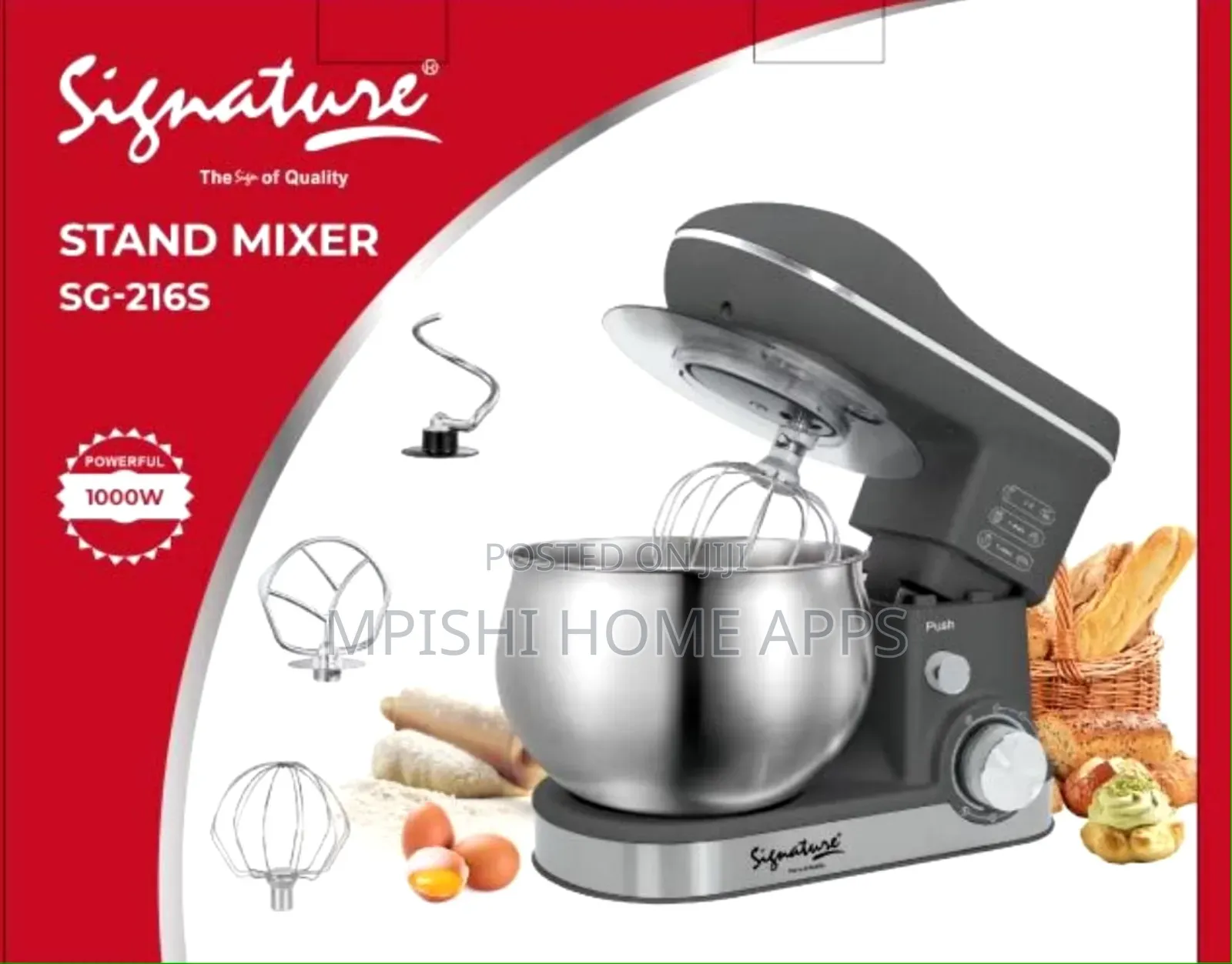 Stand Mixer With 5 LTR Bowl (1000w) Sg-216s