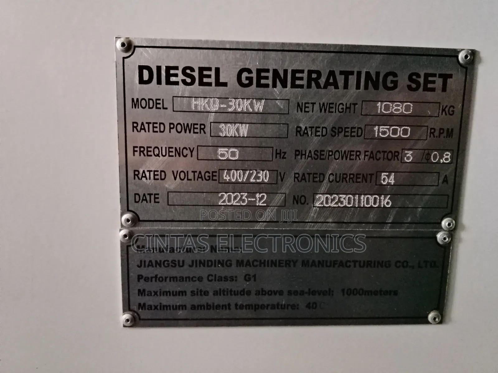 37.5kva Hisaki Single Phase/Three Phase Diesel Generator