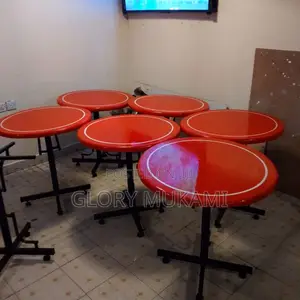 Restaurant And Bar Round Red Table