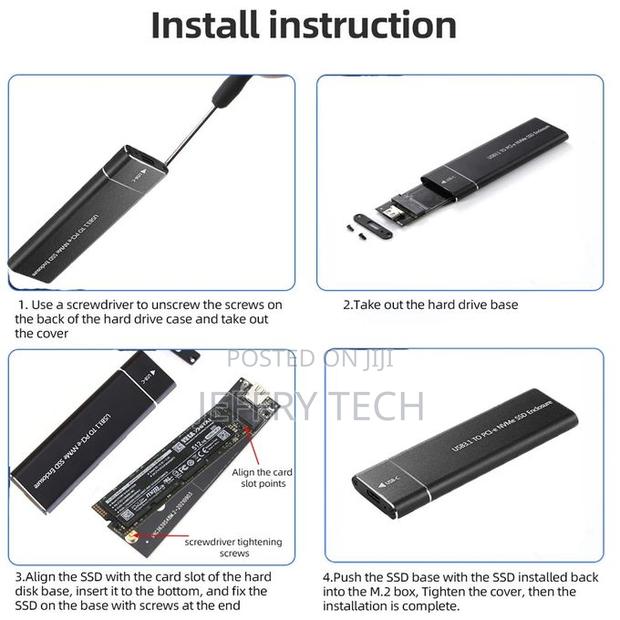 Usb 3.1 to M.2 Nvme SSD E, M-Key to Type C Case for Nvme SSD - thumbnail 3