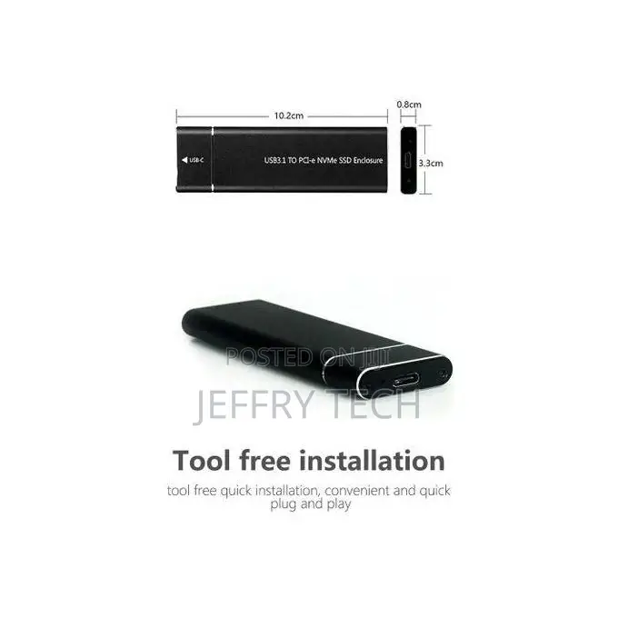 M.2 Nvme SSD Enclosure to Usb 3.1 Type-C 10gbps Speed