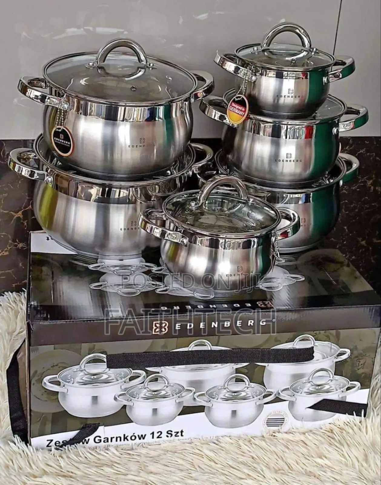 12 Pieces Stainless Steel Edenberg Cookware Set