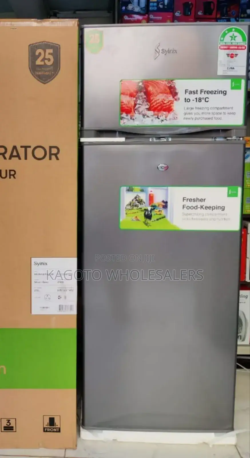 Double Door Fridge 210 Litres Syinix