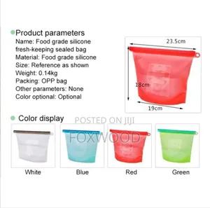 Silicone Coloured Fridge Storage Bags