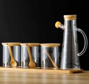 4pcs Oil Jar Set With Bamboo - thumbnail 2