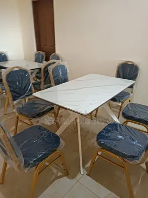 Brand New White Dining Table/Hotel Table Plus 6 Chairs Kyw3