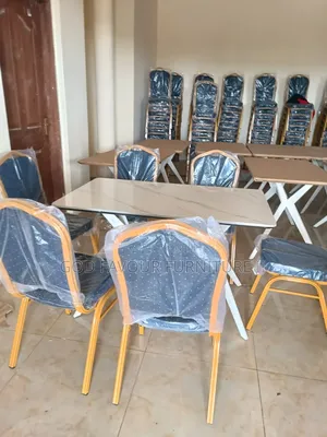 Modern Dining Table/Hotel Table Plus 6 Stackable Chairs Jf5
