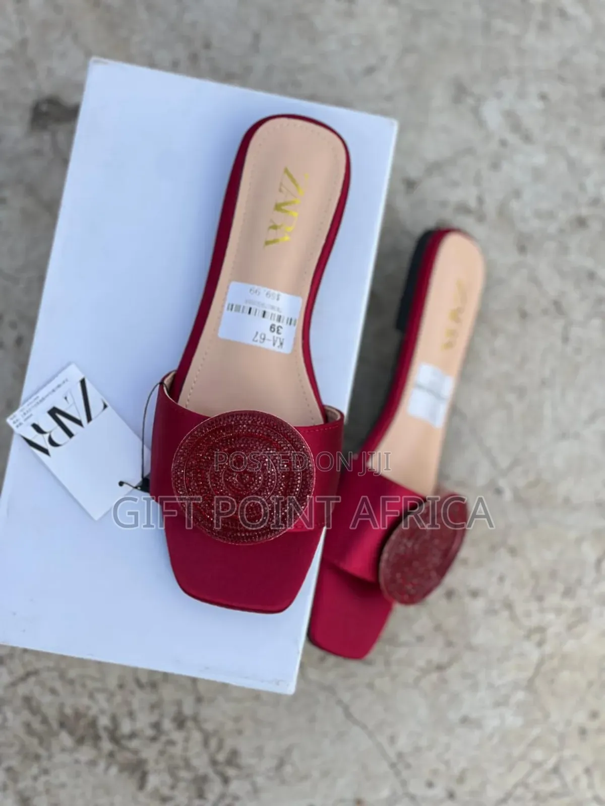 Maroon High Quality Leather Slip~On (Zara) Sandles*