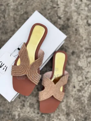 Black,Gold And Silver High Quality (Zara) Slip-on Sandals*