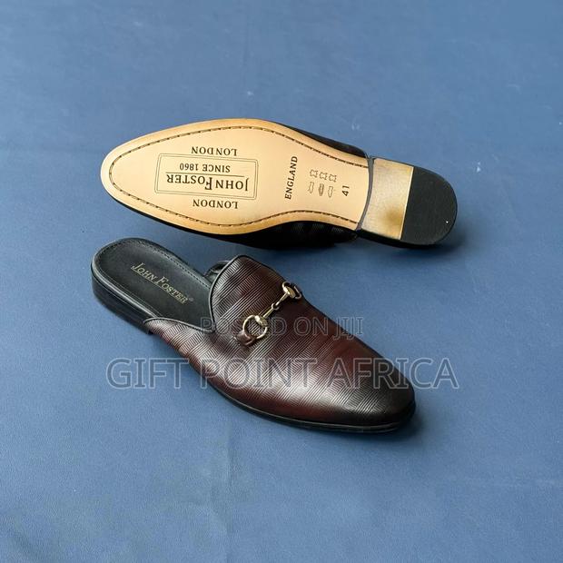 Coffee Brown John Foster Leather Mules - thumbnail 2