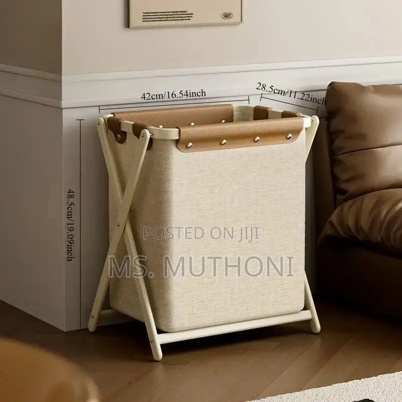 Large Capacity Laundry/ Storage Basket Color- Beige