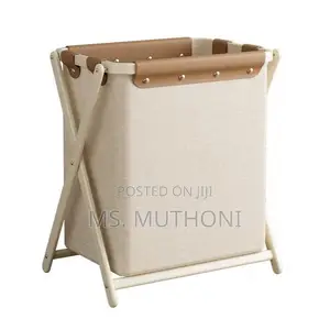 Large Capacity Laundry/ Storage Basket Color- Beige