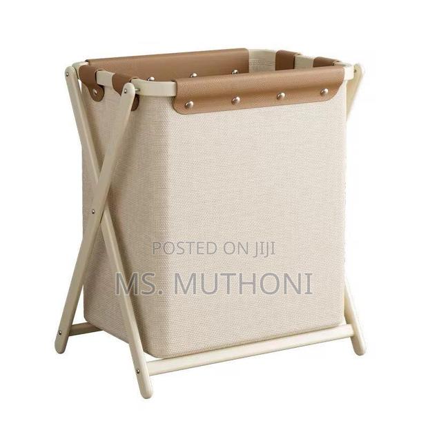 Large Capacity Laundry/ Storage Basket Color- Beige - thumbnail 2