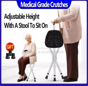 2 in 1 Elderly Walking Stick Cum Stool - thumbnail 2