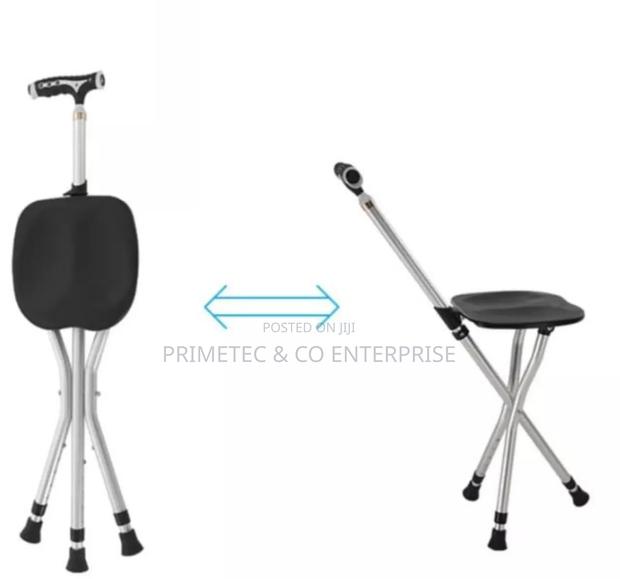 2 in 1 Elderly Walking Stick Cum Stool - thumbnail 3