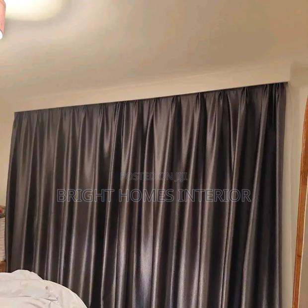 Plain Color Dark Grey Curtain Available