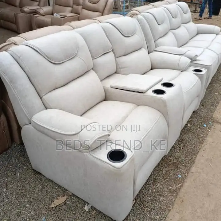 5 Seater Spring Semi-Recliner Sofas.