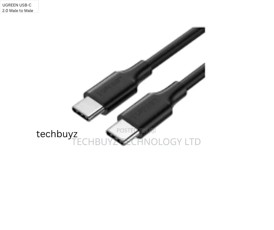 Ugreen Usb-C 2.0 Male to Male 3a Cable 2m (Black) - Us286