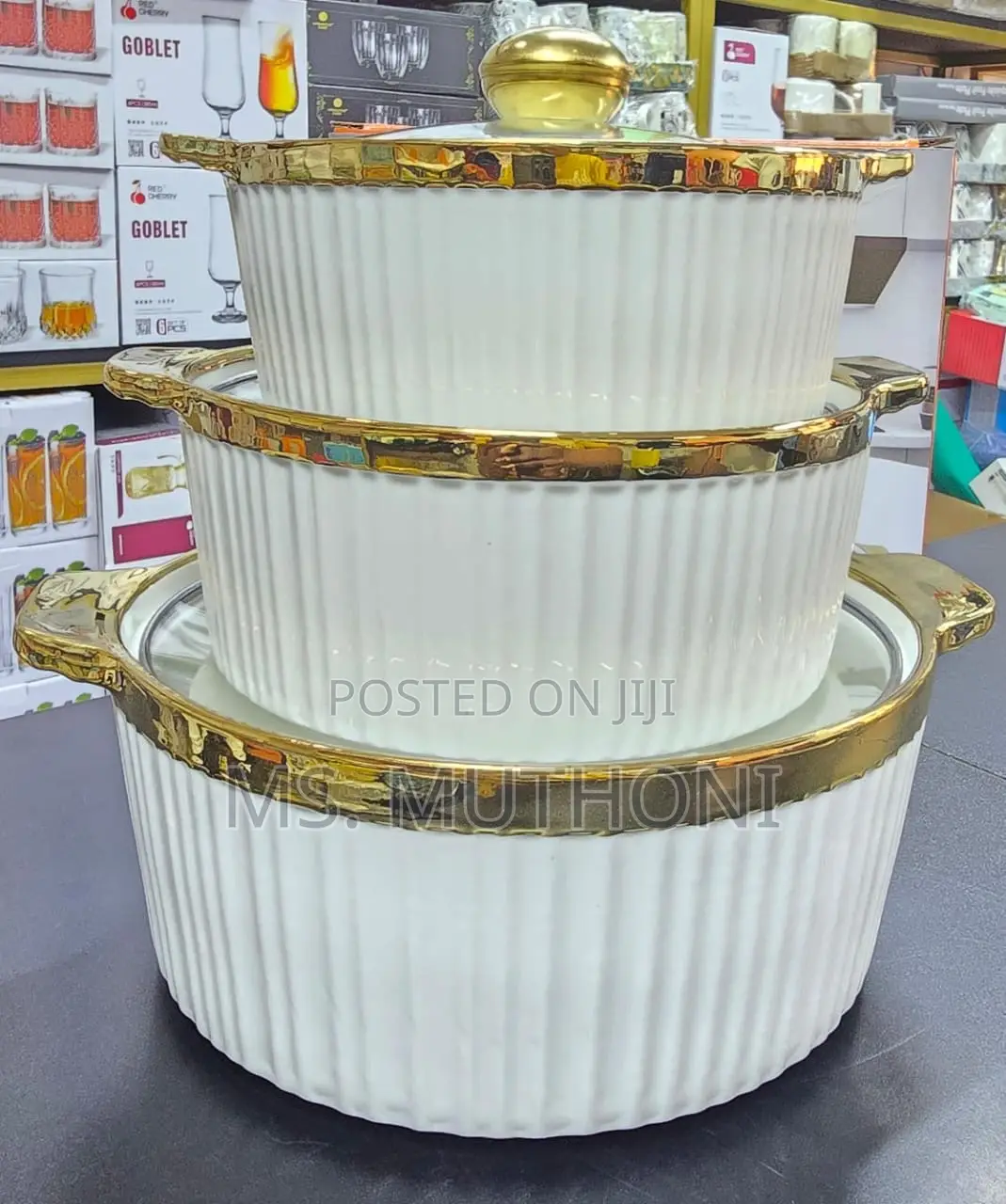 3pc Serving Bowls Textured 1ltr 2ltr,3ltr*