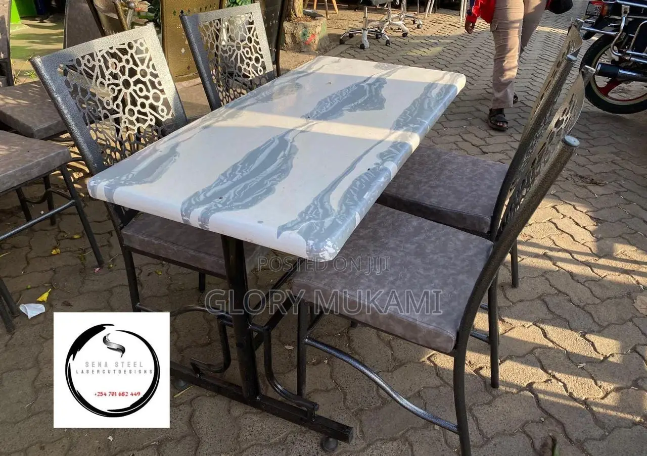 Restaurant And Bar Chair With White Marble Table