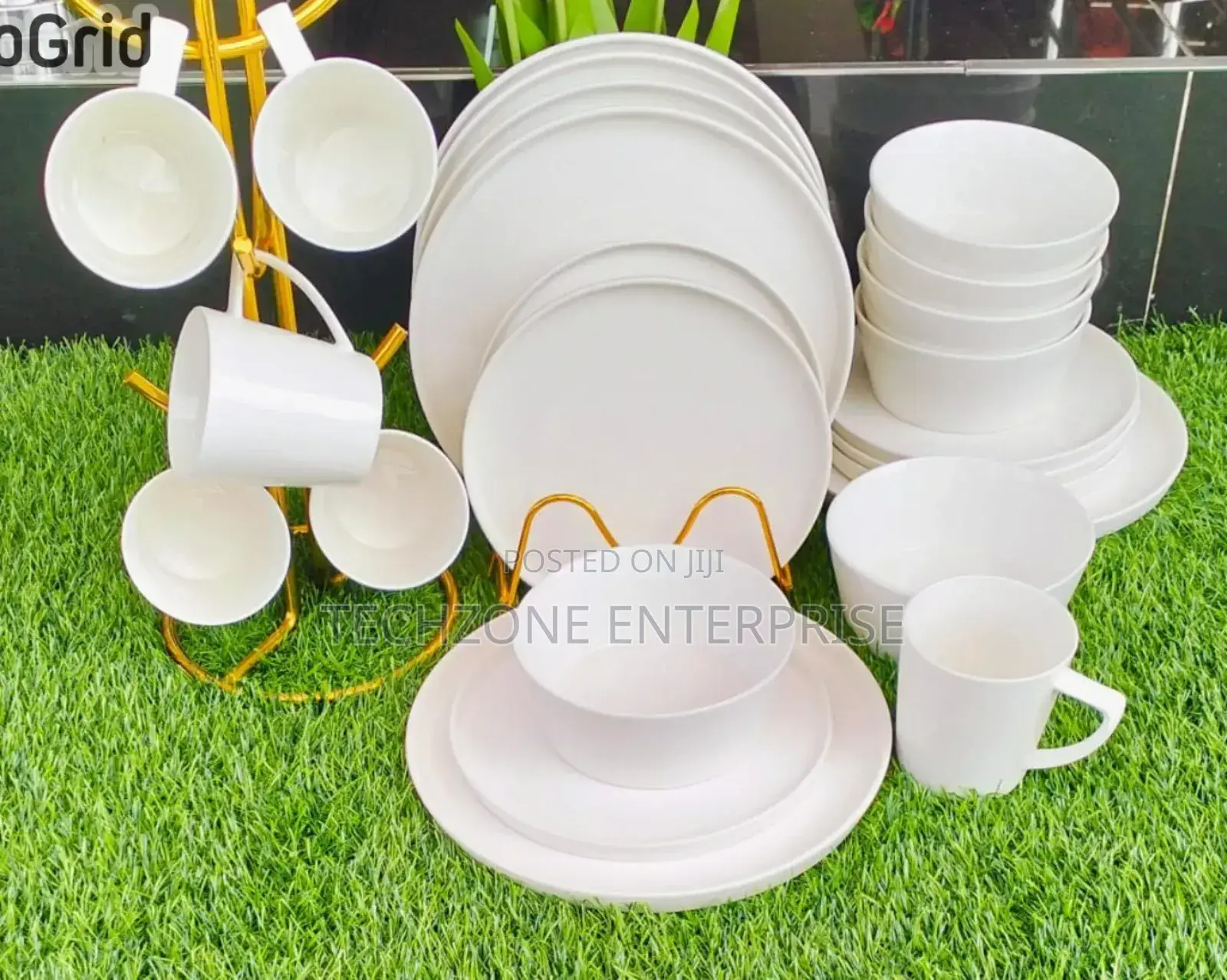 High Quality 24 Pieces White Plain Dinner Set ;