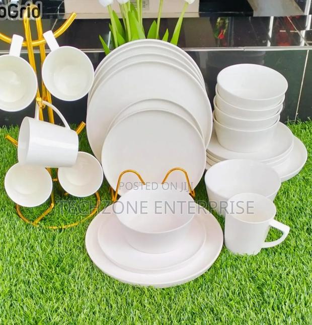 Dinner Set - Unique 24pcs White Plain Dinner Set - main view