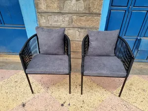 Patio,Garden,Restaurant Chairs,Woven With Black Metal Frame.