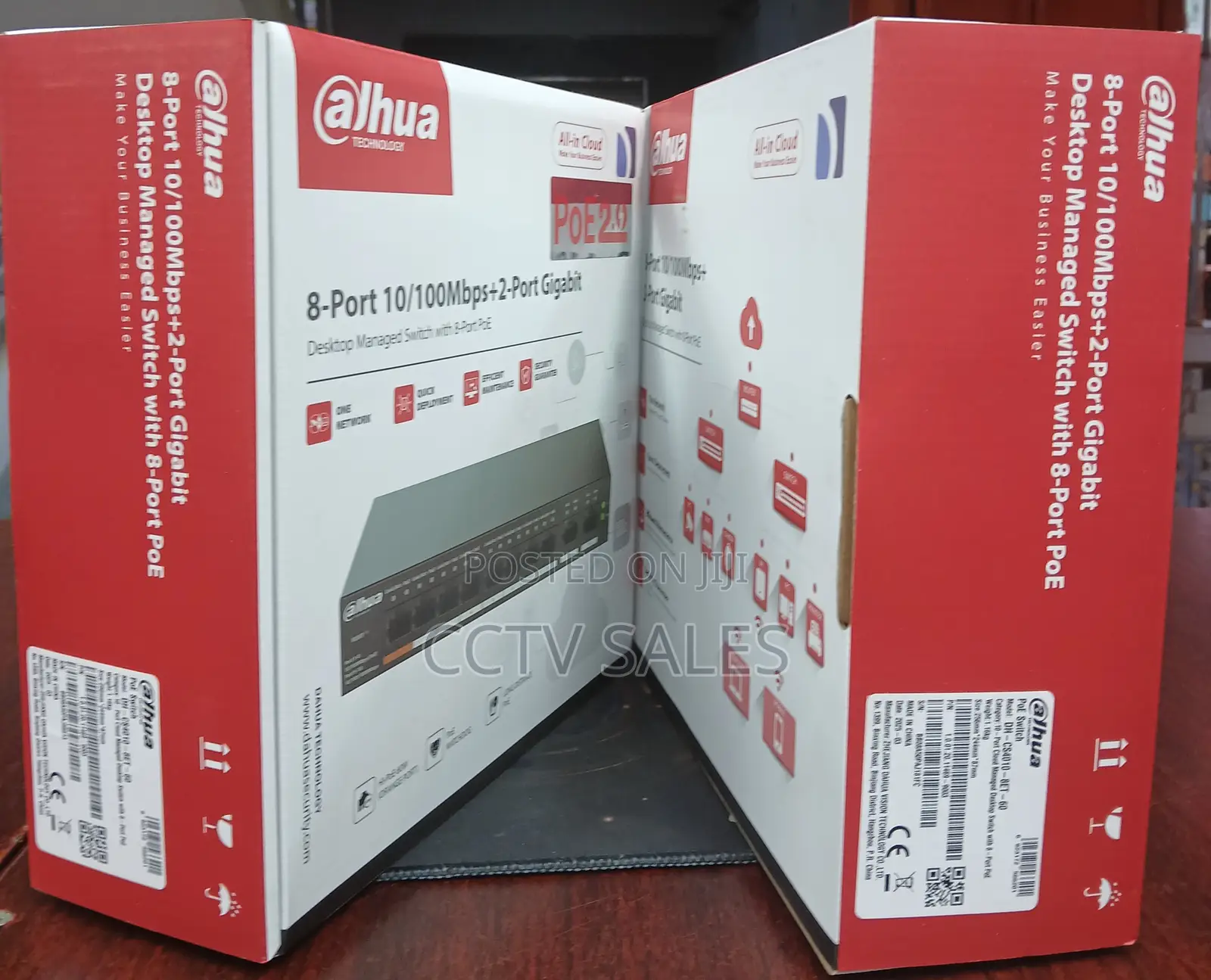 Dahua Desktop Managed 8-P0rt Poe Switch Dh-Cs4010-8et-60