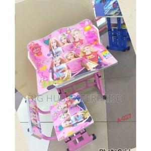 Pink Adjustable Kids Study Table and Chair Children Desk - thumbnail 2