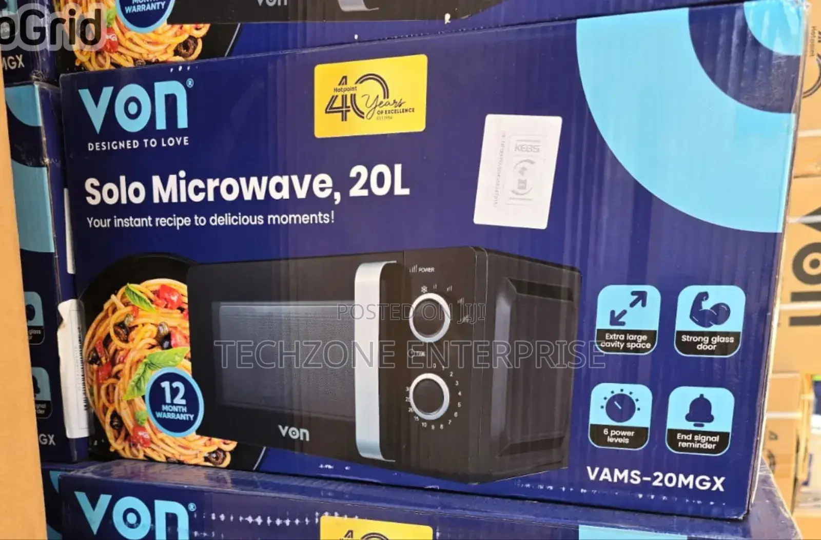 Von (Vams-20mgx) 20l Solo Mechanical Microwave Oven ;