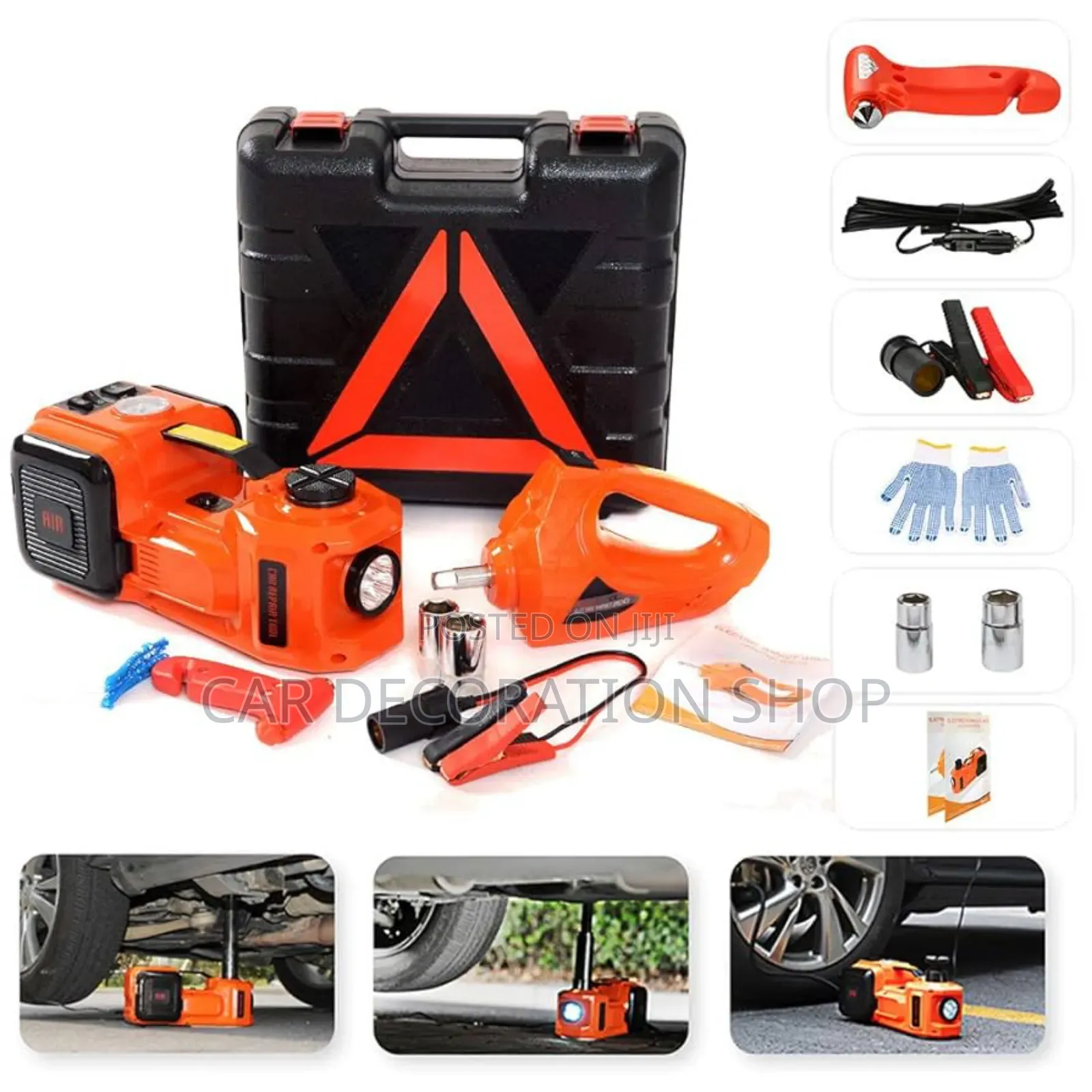 3in1 5ton Electric Lifting Jack, Impact Wrench,Inflator