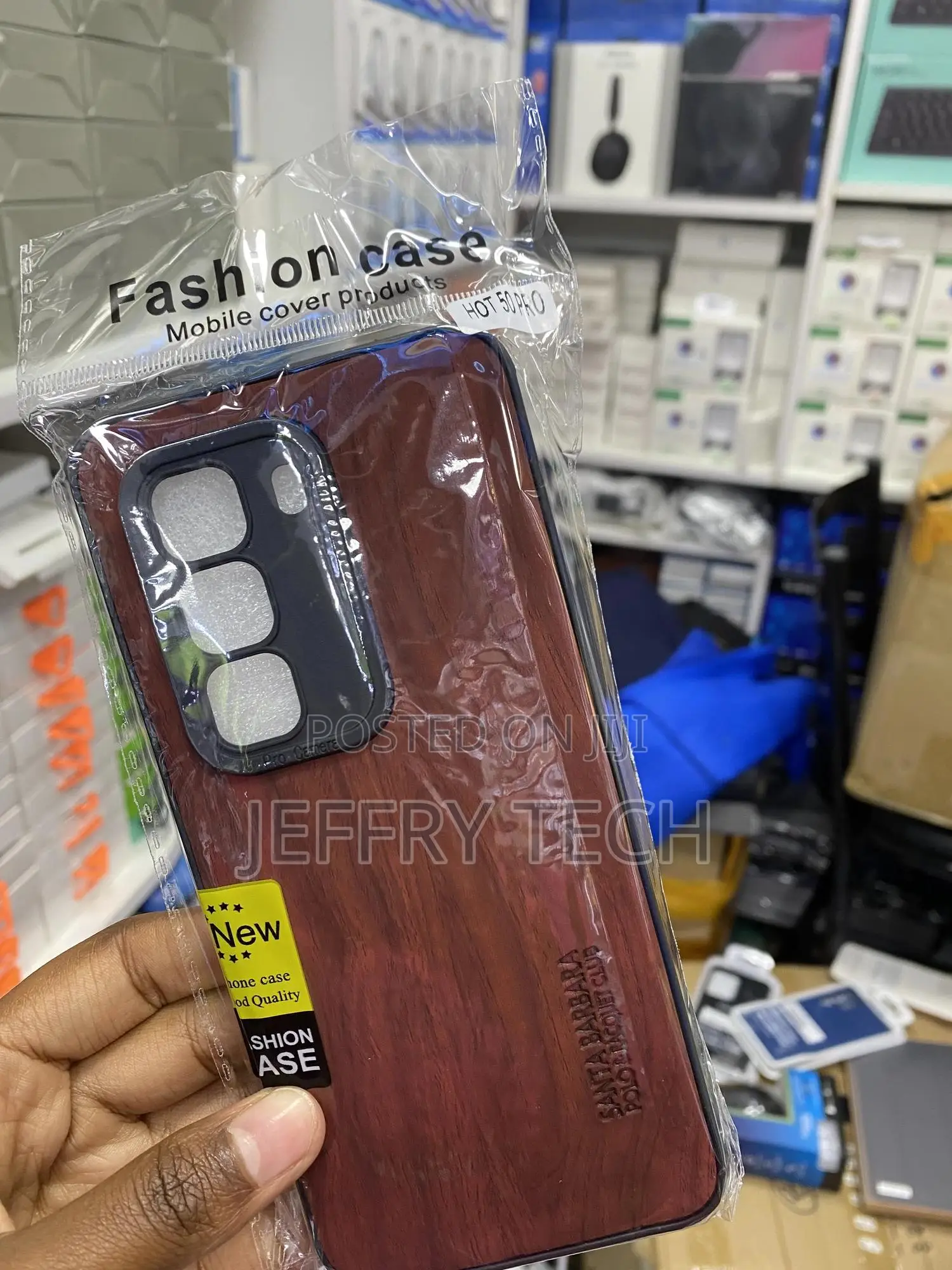Keyer Leather Case for Hot 50 Pro With Silicone Boarders