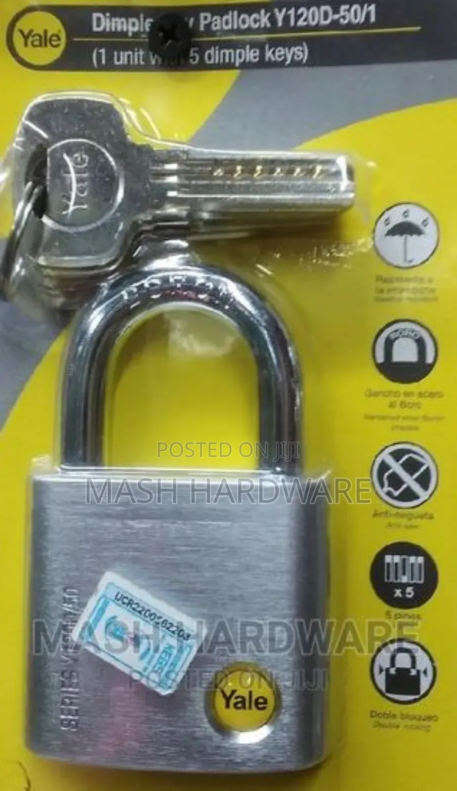 Yale 50mm Dimple Key Padlock