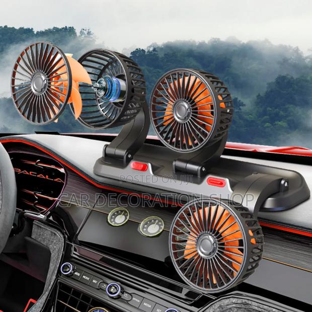 3heads Car Fan Portable Air Cooling Fan 24v