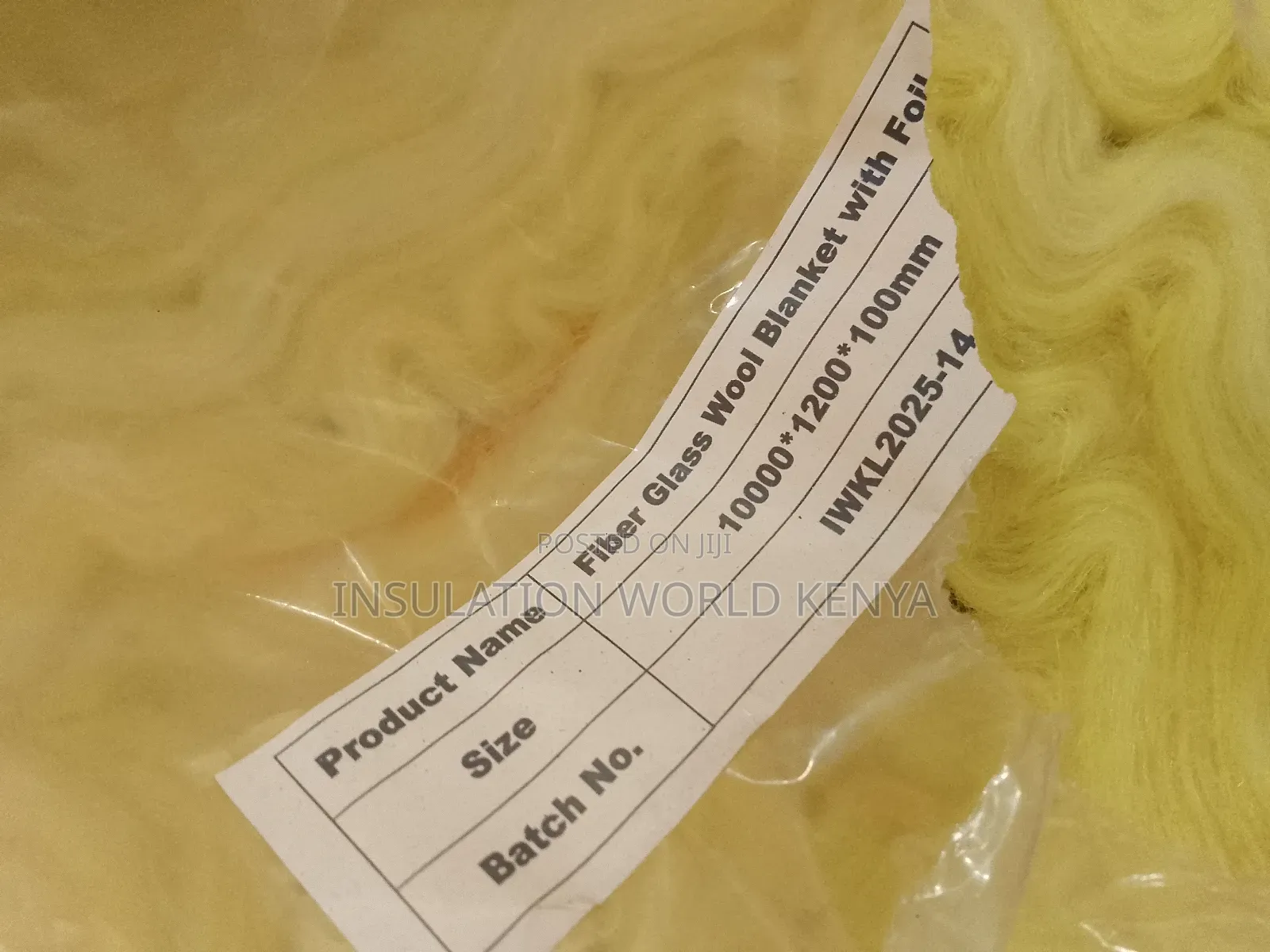 Thermal Acoustic Fiberglass Roll – 10m X 1.2m X 100mm