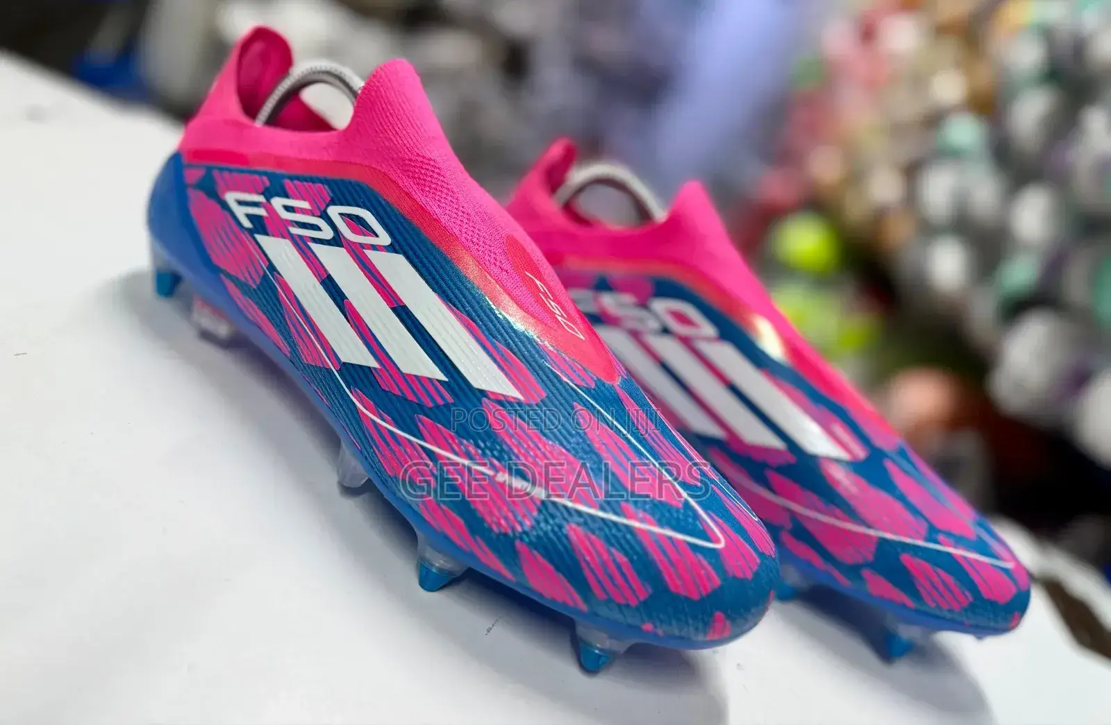 Adidas F50 Laceless Soccer Boots With Metallic Studs,