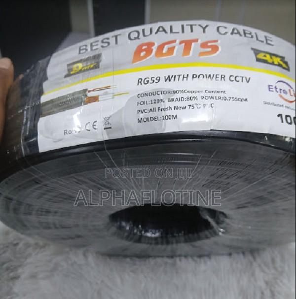 Rg59 With Power Coaxial Cable 100 Meters for CCTV System