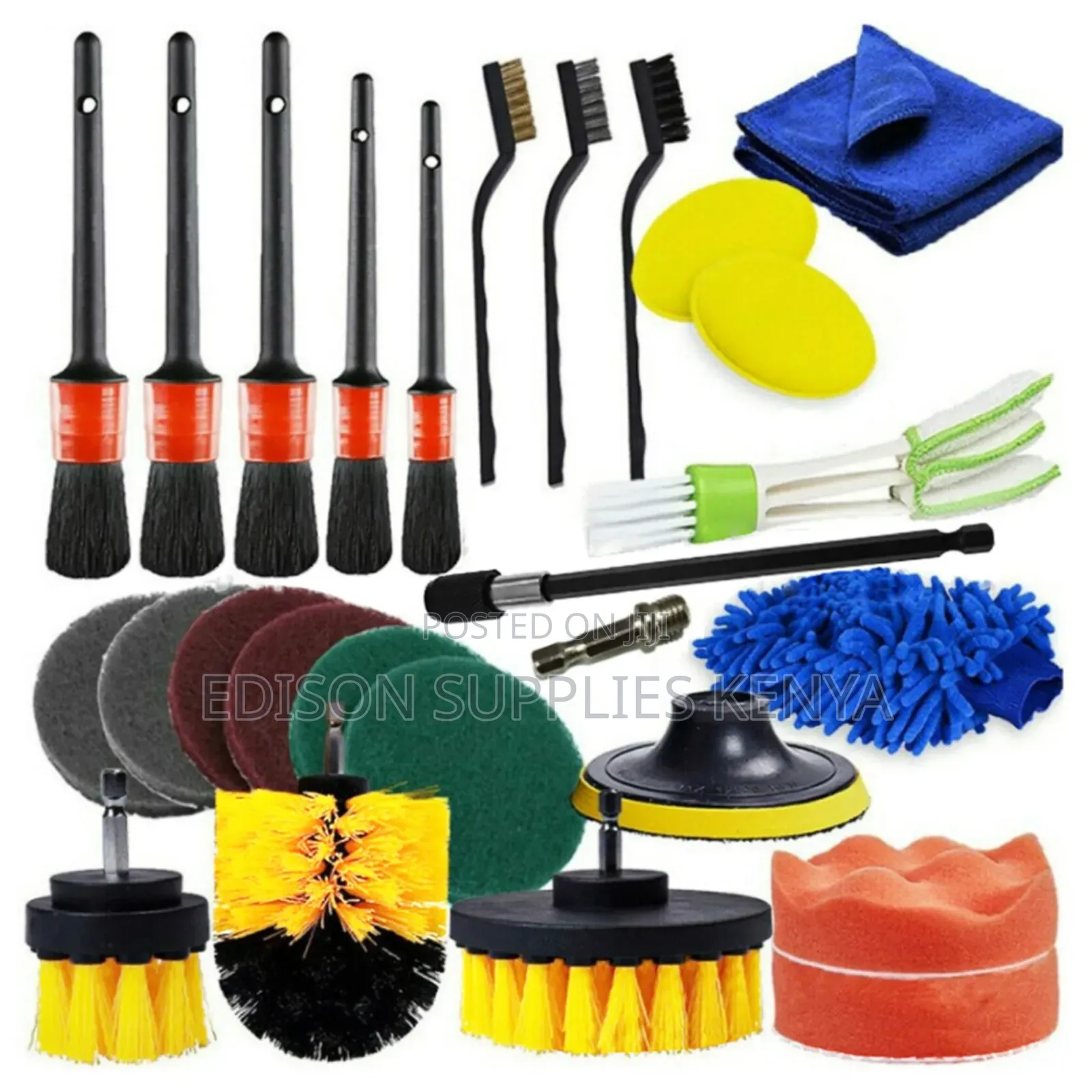 25pcs Car Wash Detailing Cleaning Tools Wire Car Detail Drill Brush