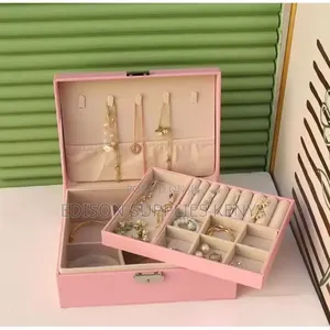 Jewellery Box Organizer Double Layer Jewellery Storage Pink