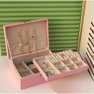 Jewellery Box Organizer Double Layer Jewellery Storage Pink